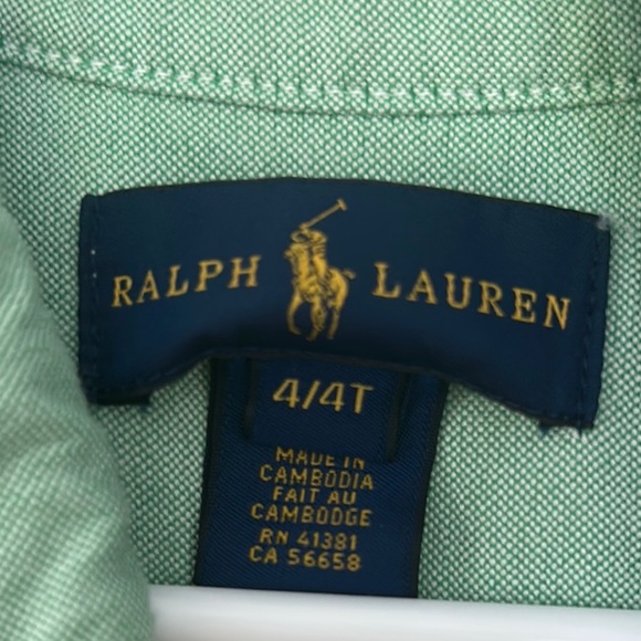 Ralph Lauren Kids Green Button-Down Shirt - Picture 2 of 4